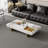 51" Modern Rectangular Coffee Table, Glossy Faux Marble Table top, Stainless Steel Legs-910701480