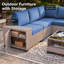 Ensemble de conversation pour l'extérieur avec rangement, ensembles de mobilier de patio en osier 7 pièces, ensemble de conversation modulaire pour 5 personnes avec coussins, mobilier d'extérieur et de patio, noir-2095022371