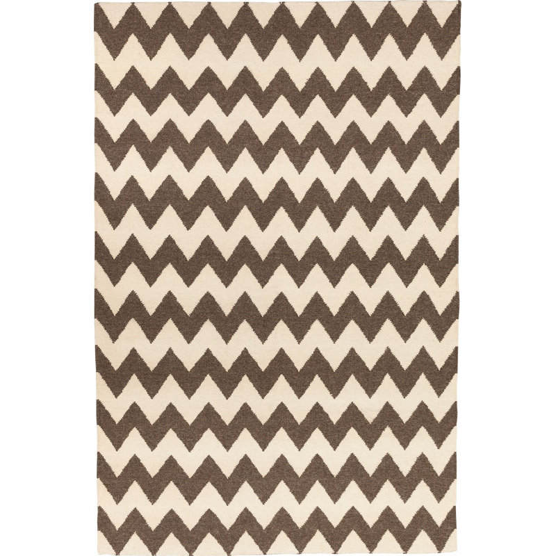 Eugene Chevron Wool Hand Woven Area Rug, Rectangle 140 x 200cm