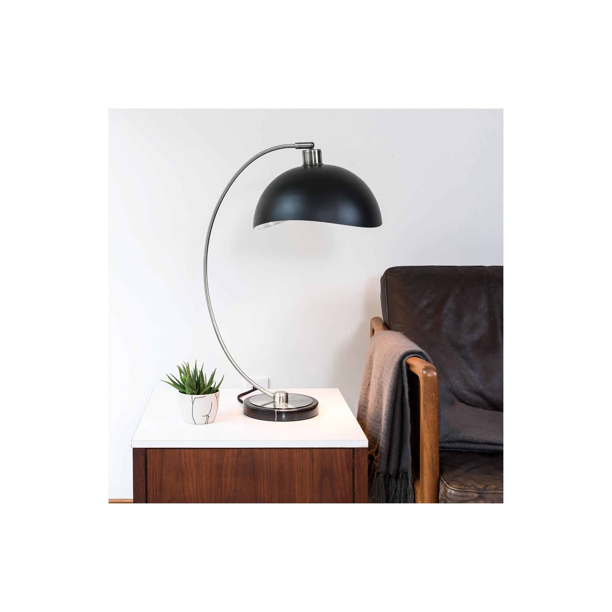 Luna Bella Bella 24" Dimmable Table Lamp, Matte Black, Black