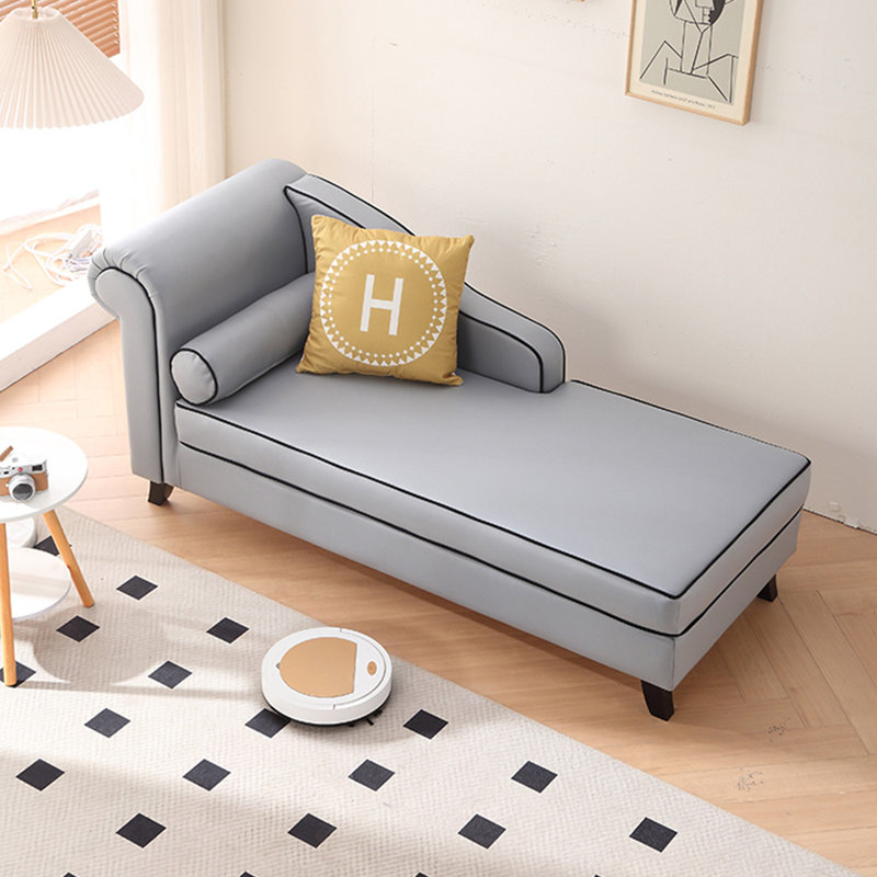 Chaise longue rembourrée Gibeon, Accoudoir à gauche (vu de face), Gris