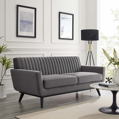 Engage Channel Tufted Fabric Loveseat