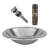 Premier Copper Products BSP5_LO18REN-P Bathroom Sink And Drain Package