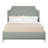 Audrey/Asher Queen Tufted Upholstered Low Profile Panel Bed
