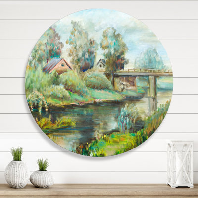 Pont sur la rivière dans un paysage rustique