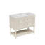 Ensemble de meuble-lavabo 36 po avec lavabo 36 po, lavabo en céramique encastré, ensemble de meuble-lavabo autoportant avec 4 tiroirs, armoire de salle de bain avec cadre en bois massif, beige-495881018