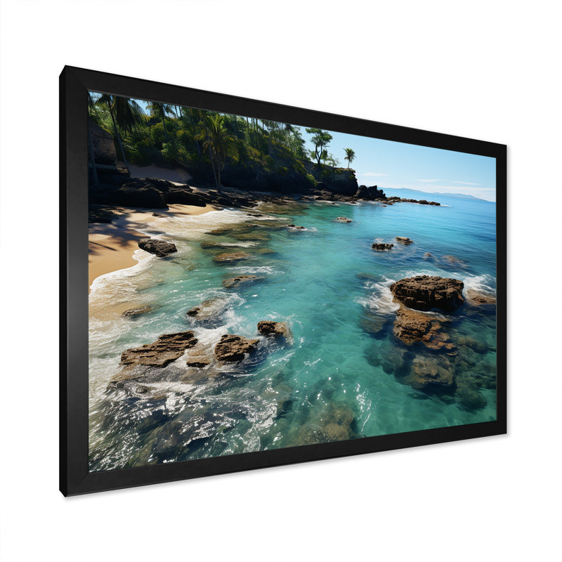 Aérien, corail, paradis, plages tropicales dévoilées II - art mural plage, H 12 po x l 20 po x P 1 po