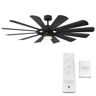 65" Wyndmill 12 - Blade Indoor/Outdoor Smart Ceiling Fan with Remote Control and LED Light Kit Included, Works With Alexa and iOS / Android App