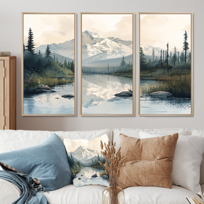 Alaska Winter River Into Denali National Park I - Alaska Wall Art Print Set