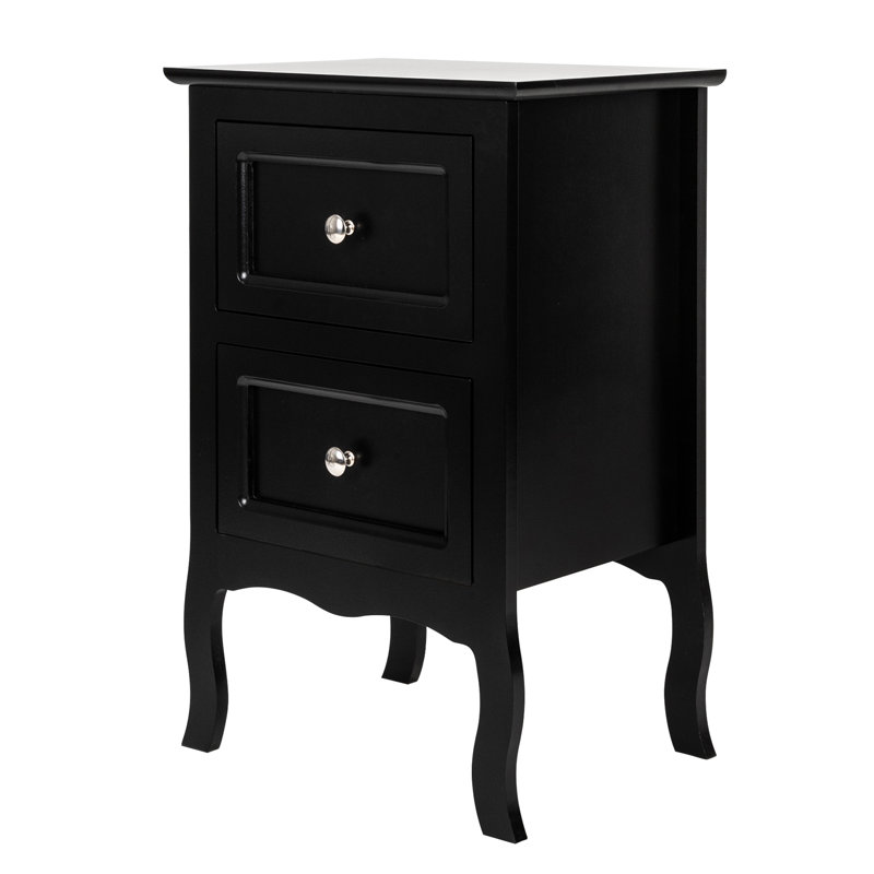 Table de chevet 2 tiroirs Lazare, Noir
