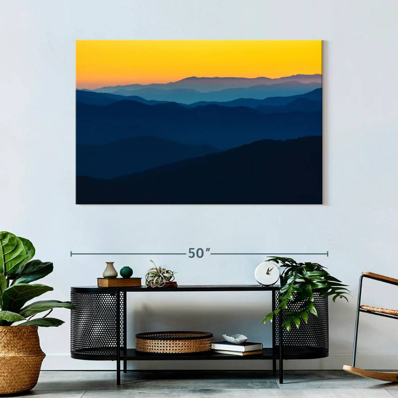 Abstrait lever de soleil, H 32 po x l 48 po