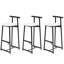 Ensemble de 3 tabourets de bar en métal et en panneau de fibres à densité moyenne de qualité supérieure avec dossier pour un usage domestique et commercial polyvalent-22271576
