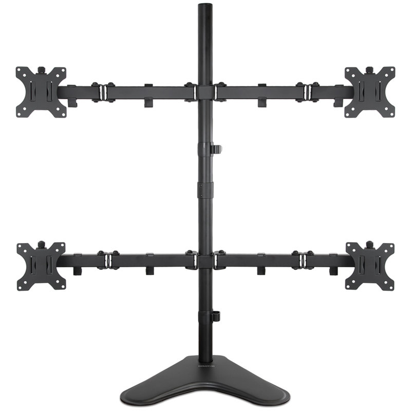Mount-It Quad Monitor Stand | Height Adjustable Standing 4 Screen Mount Fits Monitors Up to 32 in.