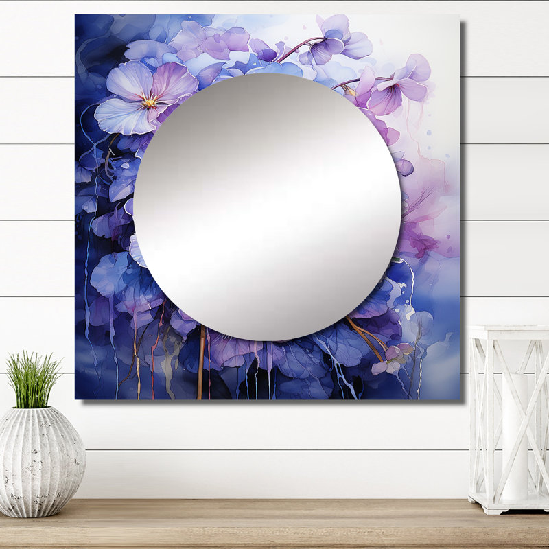 Grand miroir carré Taelar - Violets, 29 po x 29 po