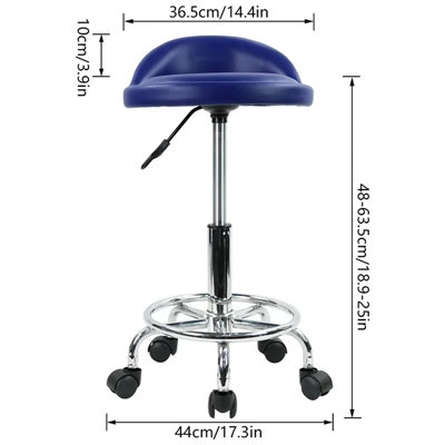 Tabouret de laboratoire rond en polyuréthane à hauteur réglable avec repose-pieds
