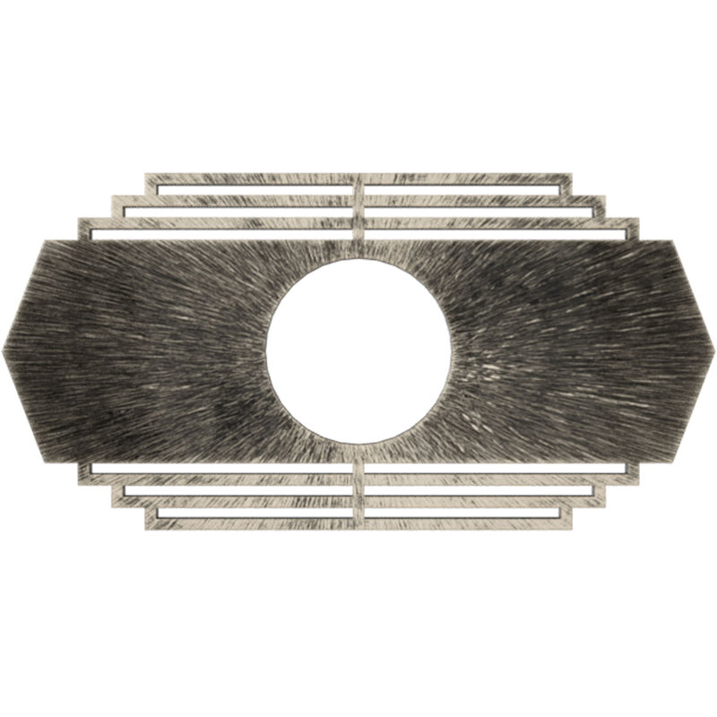 Médaillon de plafond percé en PVC de qualité architecturale 22 po x l 11 po x P 5 3/4 po x P 3/4 po argent antique