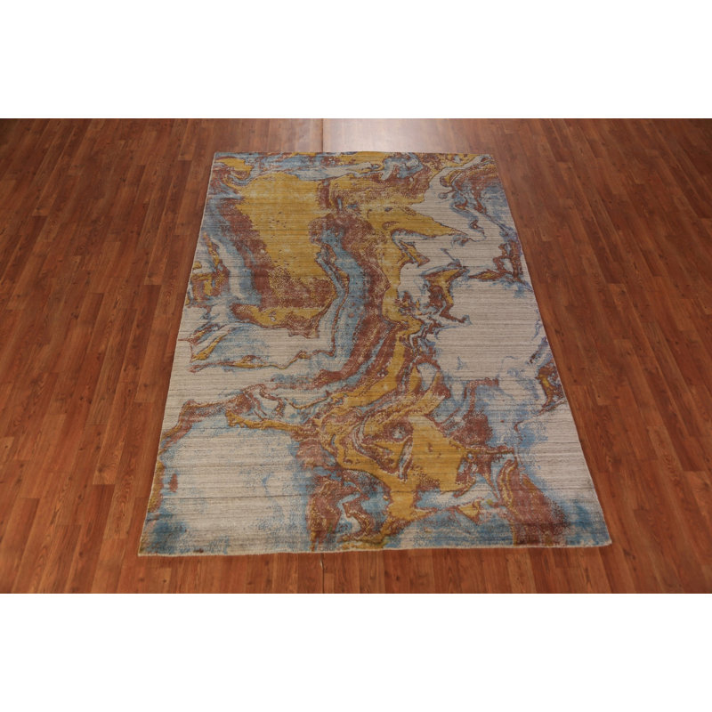 Tapis indien à motif abstrait All-Over