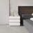 Set of 2 Nightstands  3-Drawer Modern White Faux Leather Bedside Table, Fully Assembled for Bedroom-1242164112
