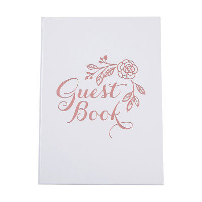 Livre d'or de mariage avec accents de rose