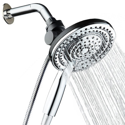 Dual-Function Shower Head With Diverter & Anti-Clog Nozzles – 60" Hose Included