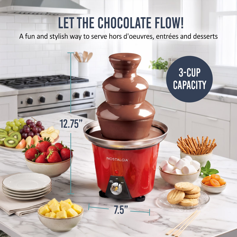 Nostalgia 3-Tier 1.5-Pound Chocolate Fondue Fountain