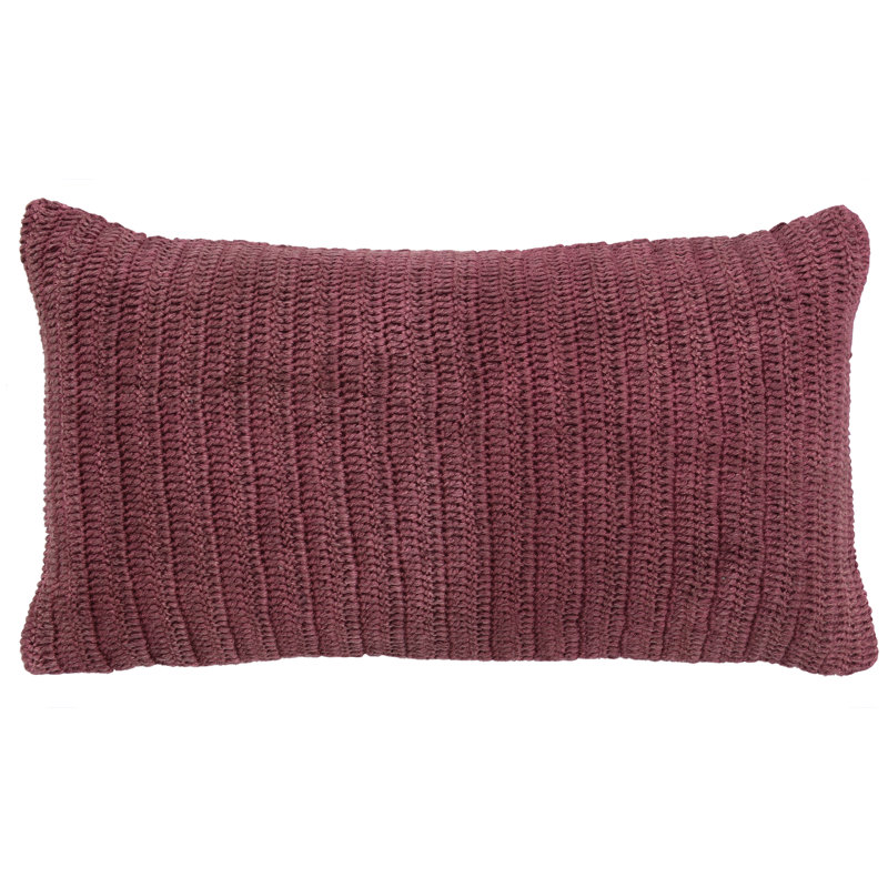 Marcie Knitted Linen Throw Pillow, Rectangle 14"H x 26"W, Honey