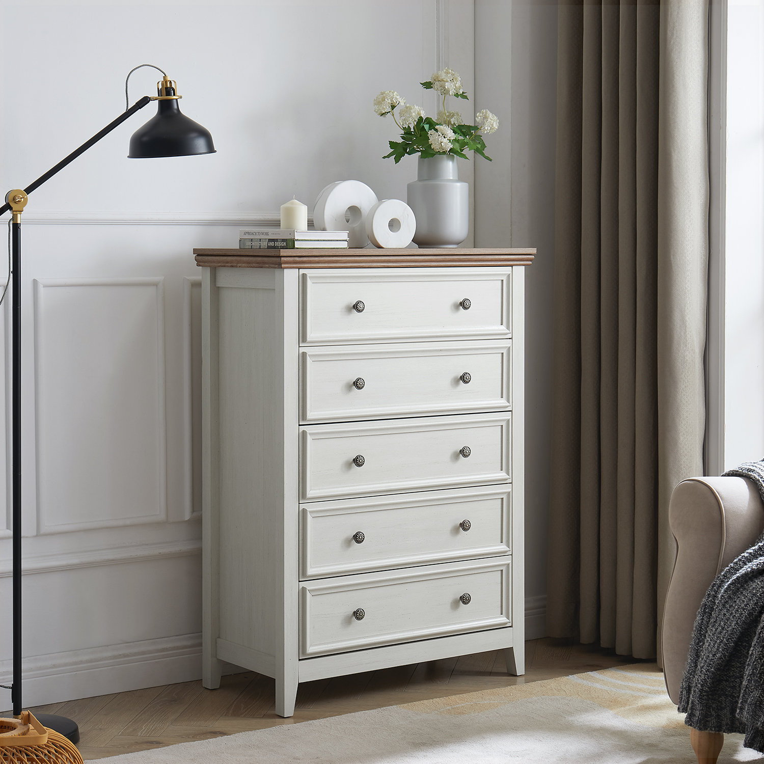 Lark Manor™ Modern 5 Drawers Dresser Chest of Drawers Closet Organizers ...