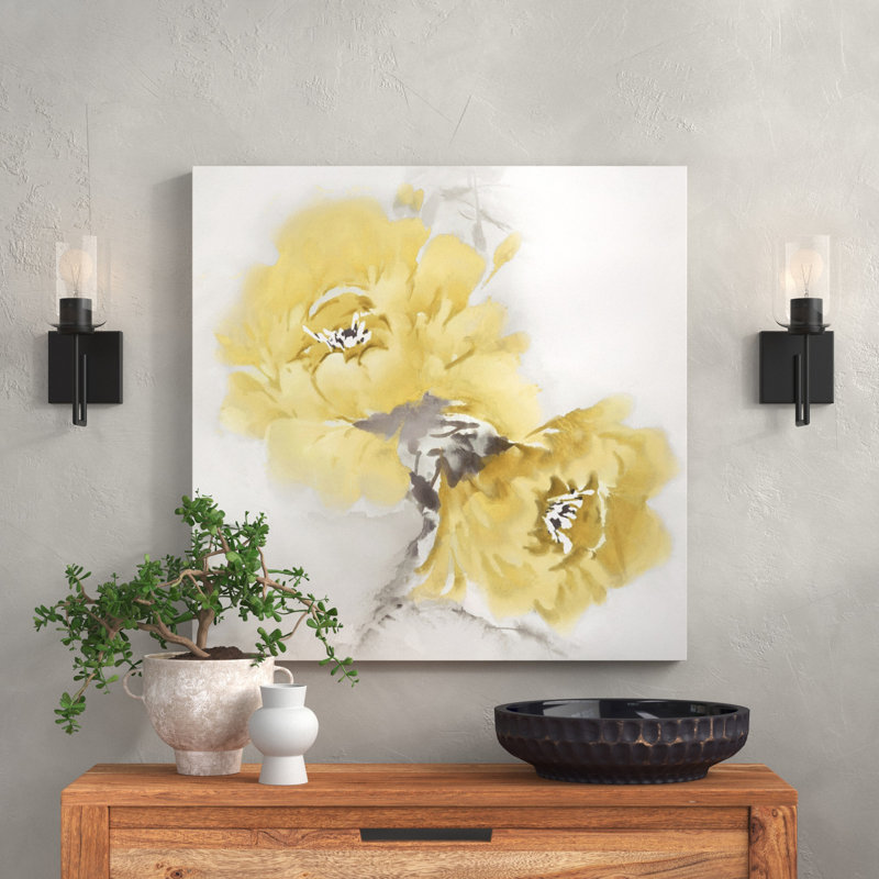 Flower Bloom In Yellow II by Jesse Stevens - Wrapped Canvas Painting, 66.04 cm H x 66.04 cm W x 1.91 cm D