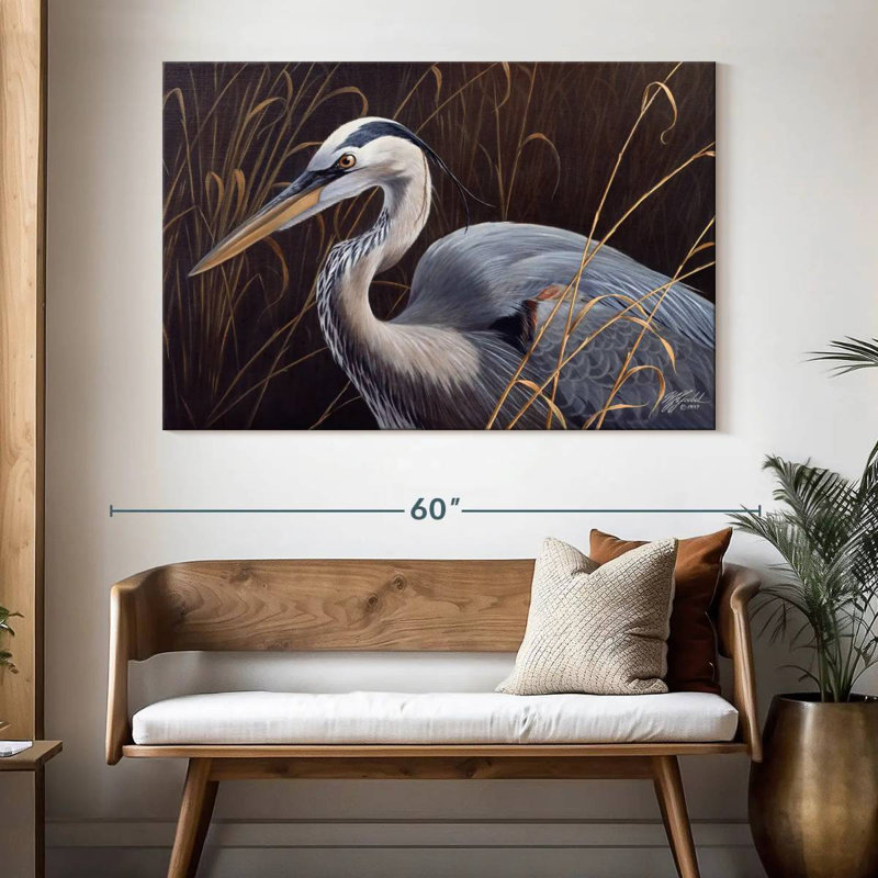 Brampt Great Blue Heron, 34" H x 51" W