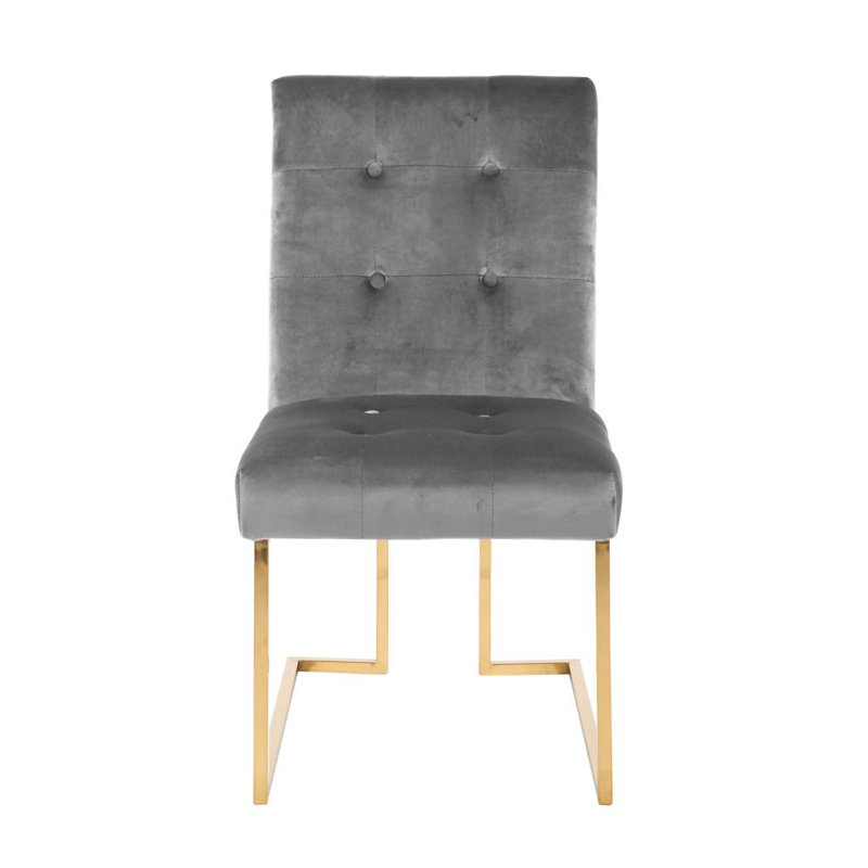 Chaise parsons en velours, gris
