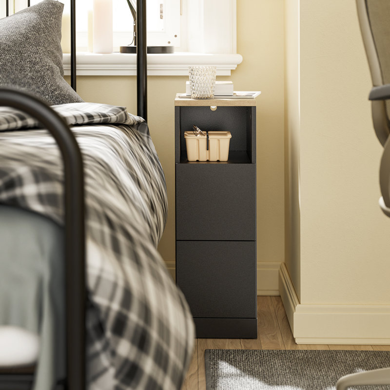 20 cm W Bedside Table, Black