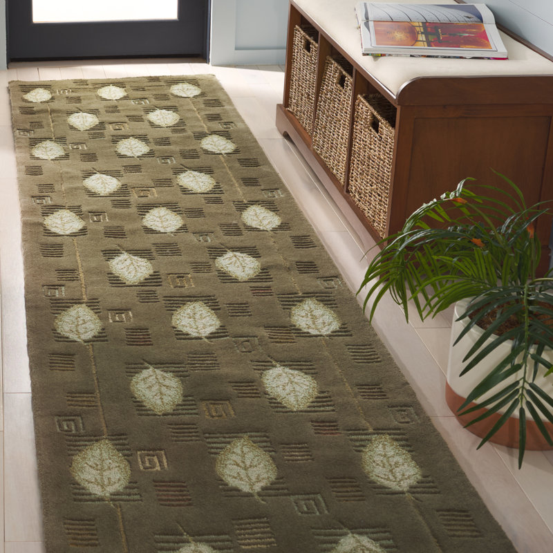 Tapis floral en laine Berkley, Tapis de couloir 2 pi 6 po x 10 pi