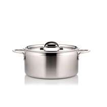 MARSKITOP Stockpots Stainless Steel 3 qt, Nonstick Stock Pot with Glass Lid Soup Pasta Pot Double Handle Induction Stockpots Small Cooking