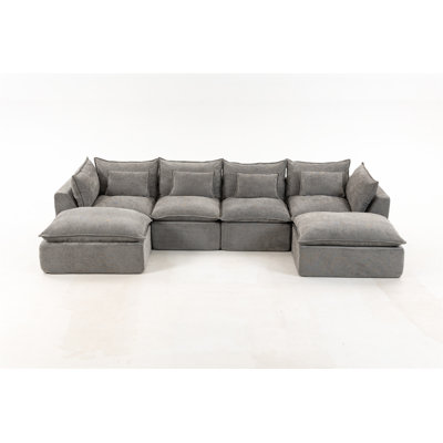 130.71" Width Cloud Couch Oversized Modular Sectional Sofa True Relax Comfy Couches Wide&Deep Seat Sofas For Living Room Furniture Sets