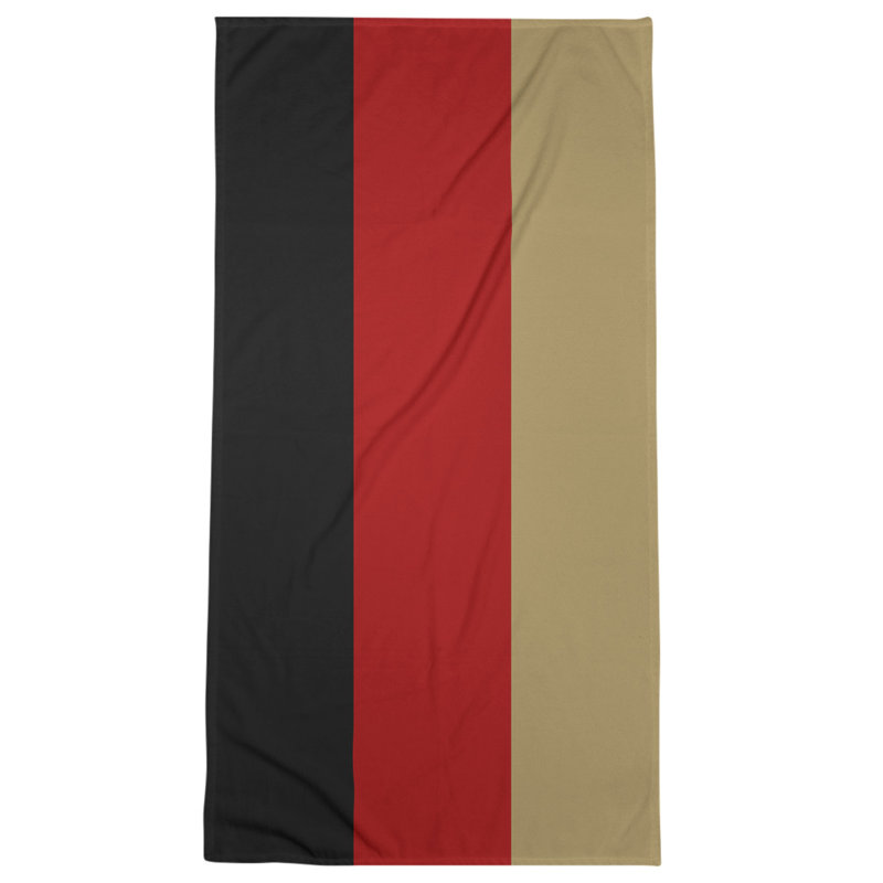 Cotton Blend Beach Towel, Black/Dark Red