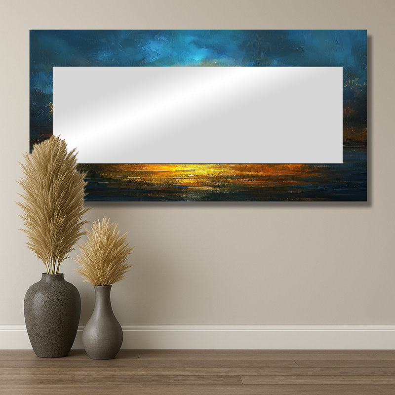 Arc-en-ciel après une nuit orageuse II - art mural miroir décoratif de paysages - imprimé sur métal, 28 po x 55 po