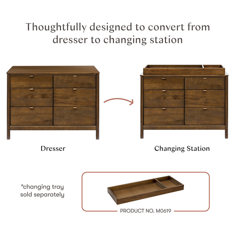 Bondi 6 Drawer Double Dresser, Brown