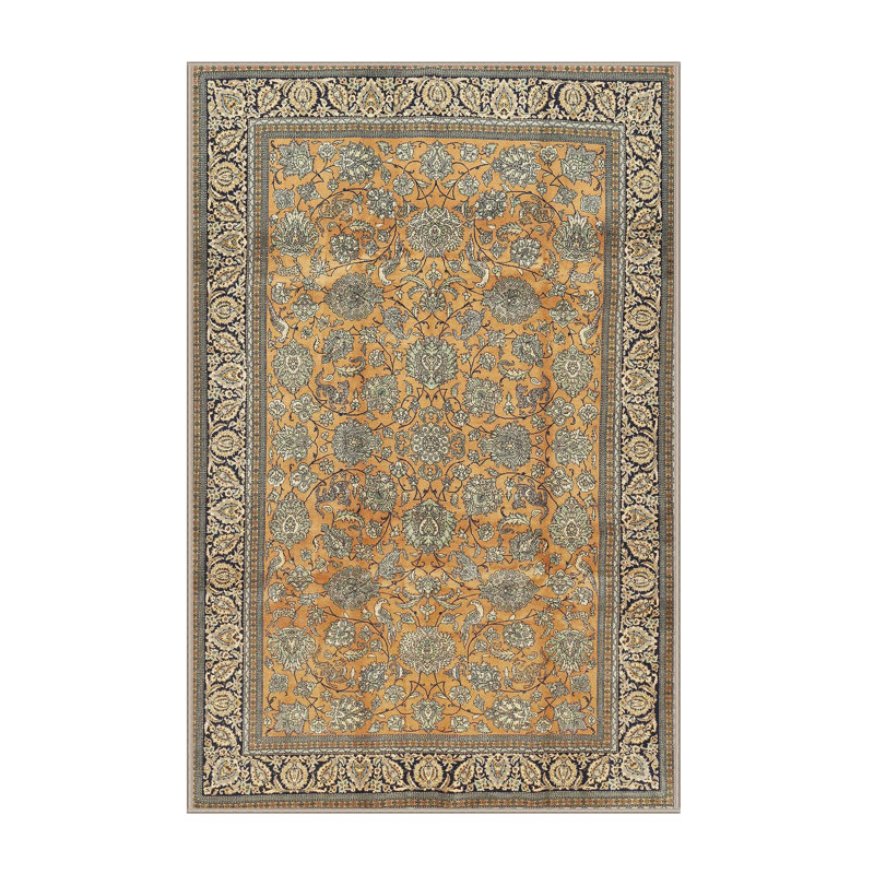 Tapis oriental vert / gris, Rectangle 5 pi x 7 pi