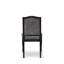 Ensemble de cuisine 7 pièces style Mid-Century avec polyester, 6 chaises de cuisine gris foncé, dossier capitonné et une table de cuisine au fini noir sablé.-870744113-870744124