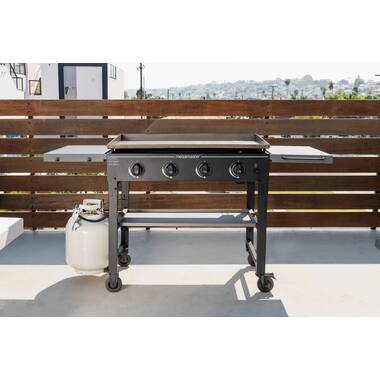 4-Burner Propane Gas Grill in Stainless Steel with Griddle Top