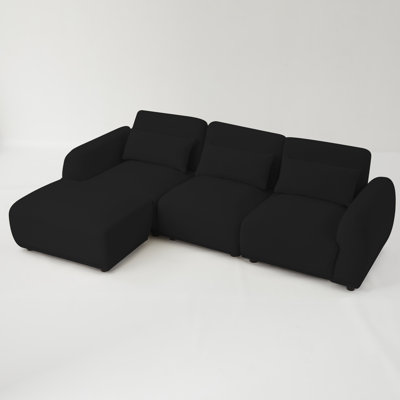 Modular Teddy Velvet Sectional Sofa – Cozy, Flexible 3 Seaters And Ottoman For Any Space