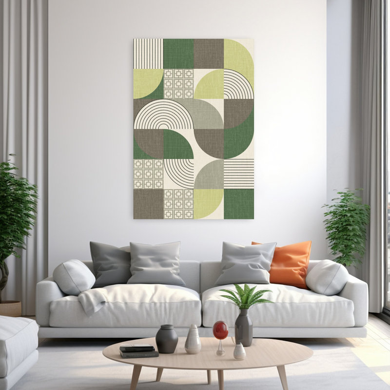 Art contemporain contemporain, art abstrait et abstrait palmier, H 60 po x l 40 po, Vert