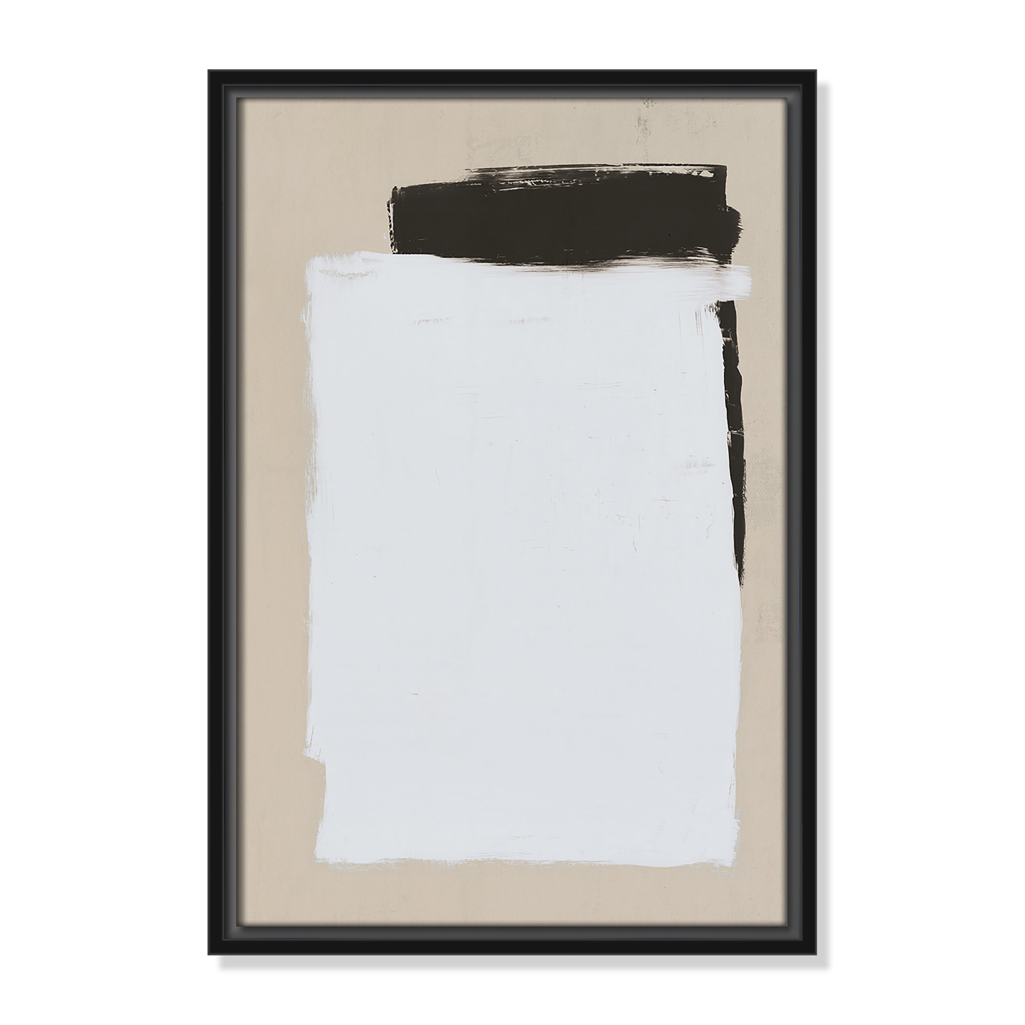 Two Mirrors, 19.5" H x 13.5" W, Framed Canvas, Black