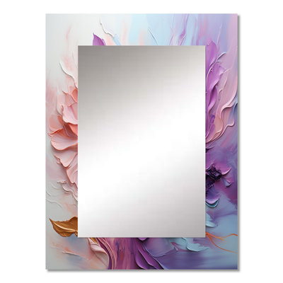 Whirling Dreamscape - Abstract Spirals Decorative Mirror, Pink Wall Mirror, Printed Metal Art