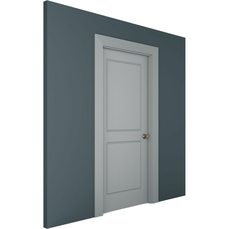 Gray Fluted Polyurethane Window and Door Casing Set