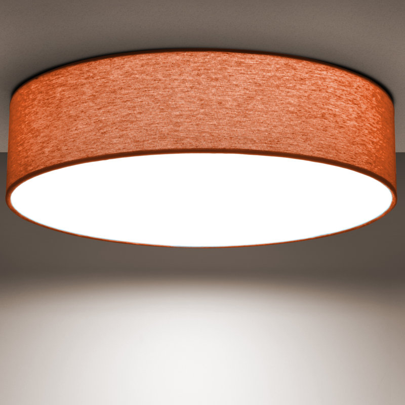 Parvin Fabric Flush Mount, 13cm H x 51cm W x 51cm D, Orange