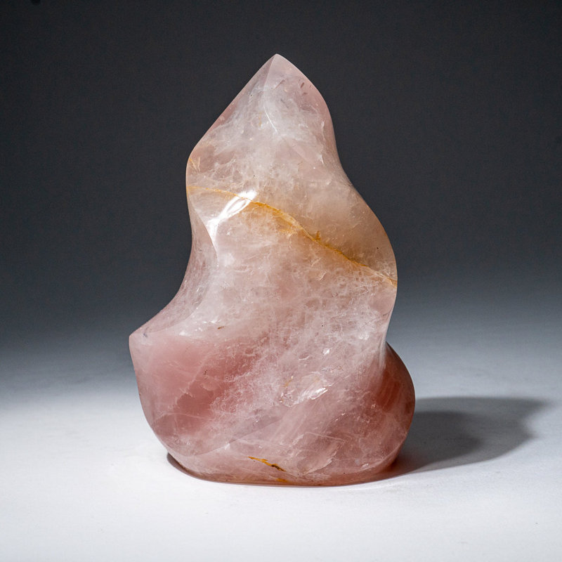 Polished Rose Quartz Flame Freeform from Brazil (1.3 Lbs)