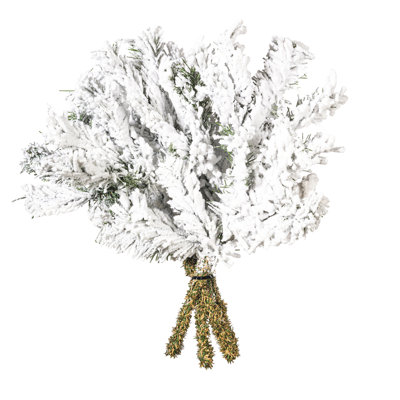 Vickerman Flocked Alaskan Pine Artificial Christma 18 " H Faux Plant