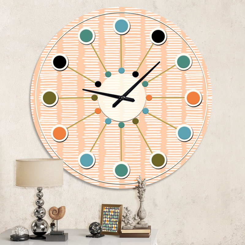 Horloge murale rétro Mid-Century, Moyenne