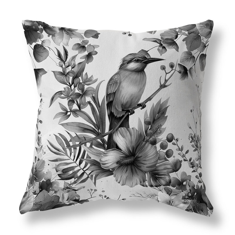 Coussin décoratif intérieur / extérieur Whispers of Nature, H 26 po x l 26 po, Bleu/gris